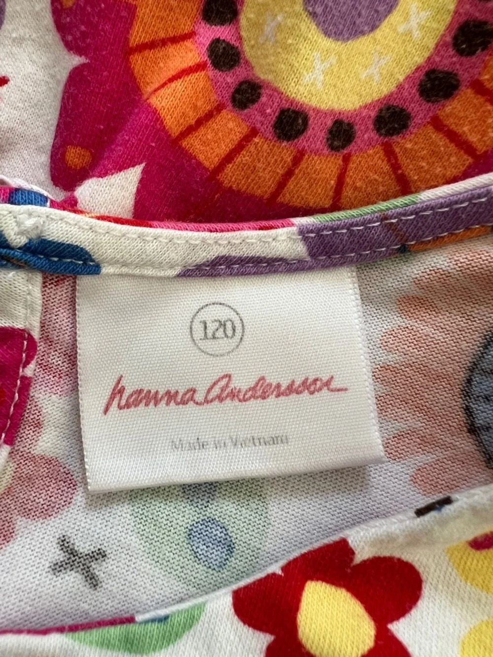 Hanna Andersson Dress Girls 6-7 Bright Floral Cotton A-Line Colorful
